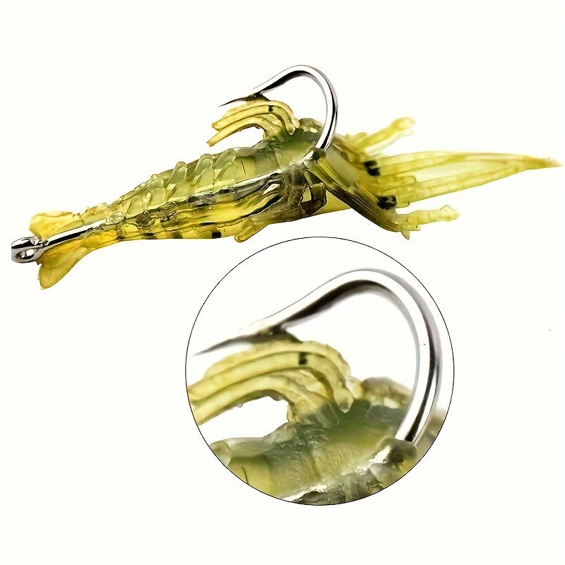 5pcs Bionic Soft Shrimp Lure with Hook for Freshwater & Saltwater