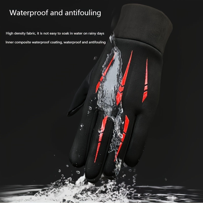 Men's Winter Cycling Gloves Touch Screen Windproof Warm Outdoor Activities Plus