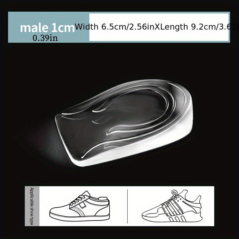 Transparent Heightened Insole Massaging Feet Care Gel Foot Pad Shoe Lift
