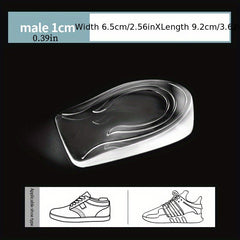 Transparent Heightened Insole Massaging Feet Care Gel Foot Pad Shoe Lift