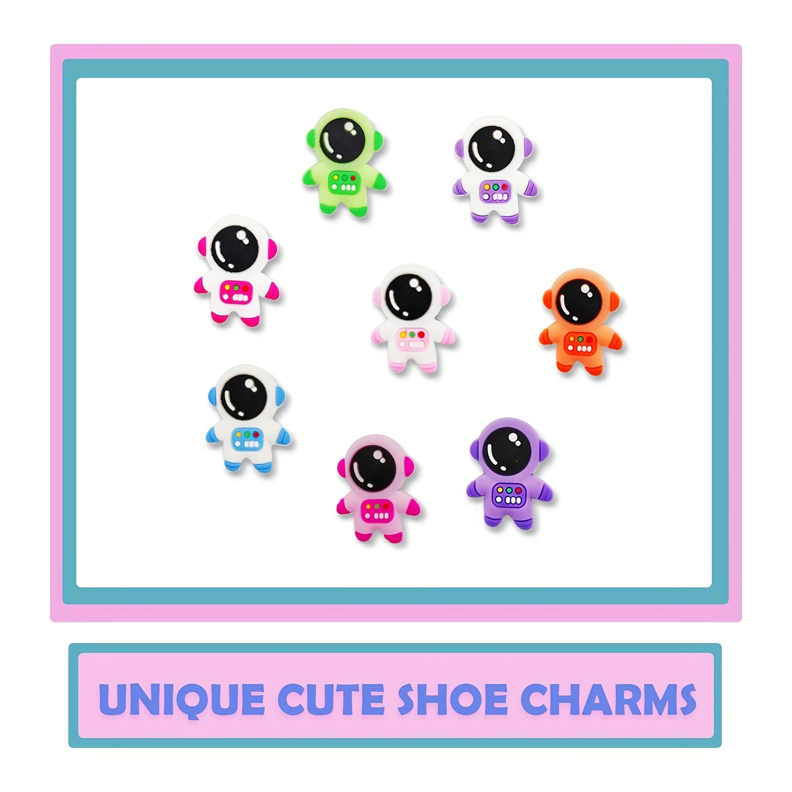 Astronaut Shoe Charms For Clogs Bubble Slides Sandals 24Pcs