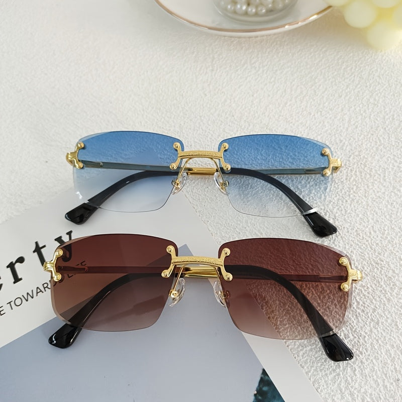 Metal Rectangle Sun Glasses UV400 Eyewear