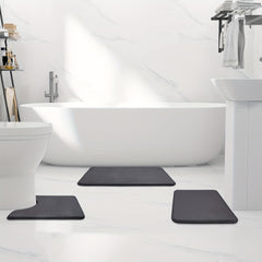 3pcs Memory Foam Bath Mats - Soft & Absorbent Non-Slip Foot Mat