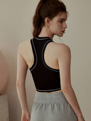 Sleeveless Crop Top Racerback Sports Tank Top