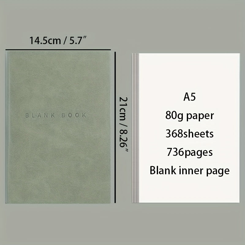 A5 Leather Hardcover Sketch Book 736 Pages