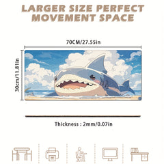 Shark Animation Beach Mouse Pad Non-slip Rubber Keyboard Office Game Pad