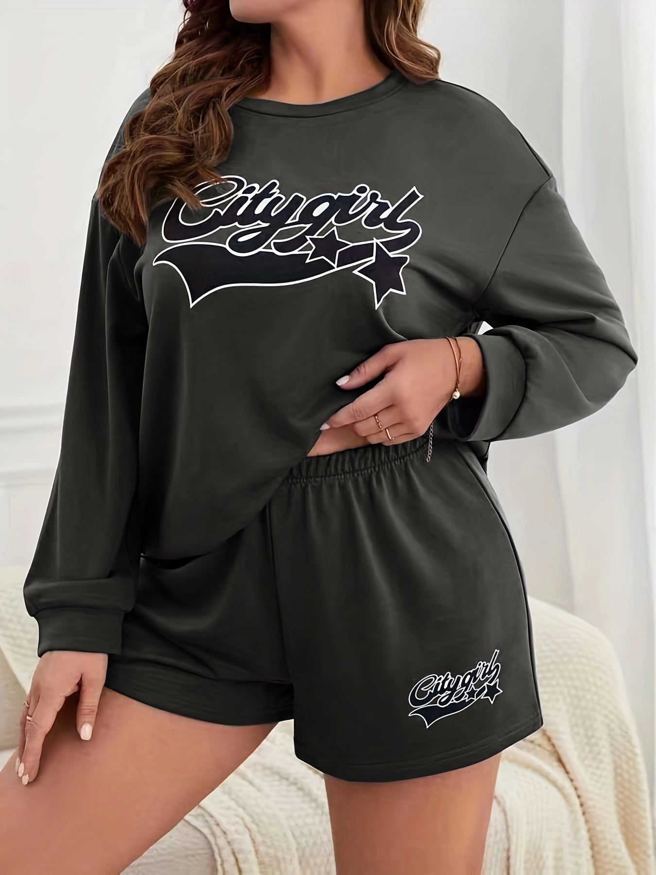 Casual Lounge Set Women's Pajamas Two Piece Set