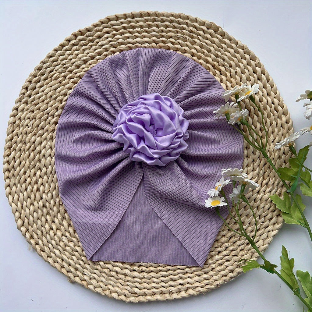 Baby Girls Flowers Decor Cap Soft Hair Wrap Head Accessories