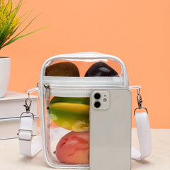 Girls One Shoulder Transparent Crossbody Portable Waterproof Shopping Bag