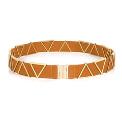 Women's High Waist Elastic Stretch Belt Vintage Metal Buckle Dress Belts