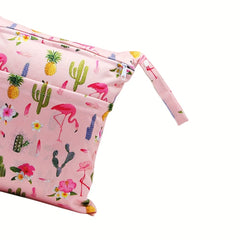 Flamingo Double Pocket Wet Bag 30x35 Print