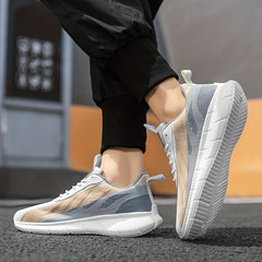 Men's Casual Breathable Woven Lace up Sneakers