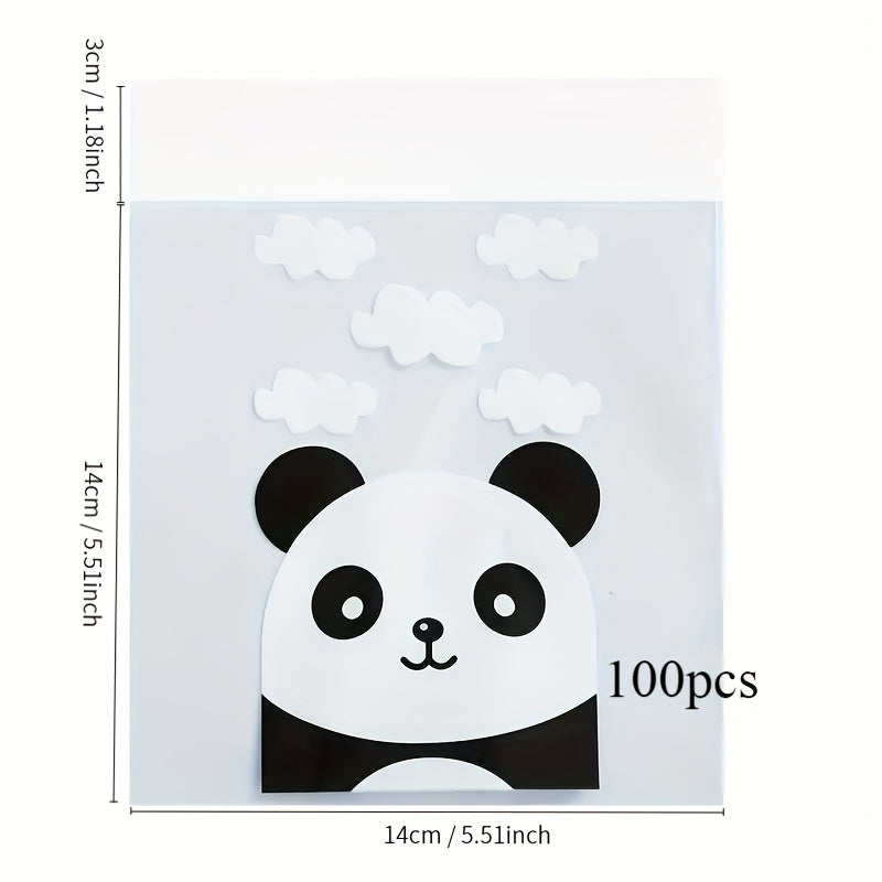 100pcs Panda Pattern Self Adhesive Baking Bag