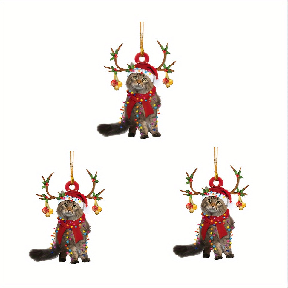 Maine Coon Cat Christmas Hat Reindeer Mirror Accessory
