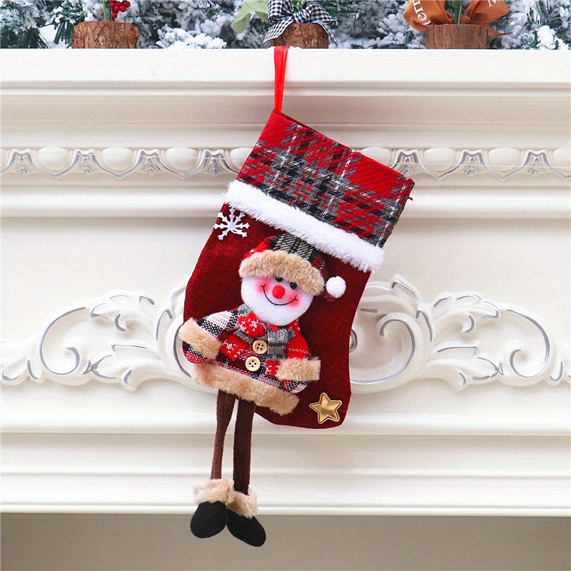 Festive Christmas Stocking Gift Bag for Home Decor