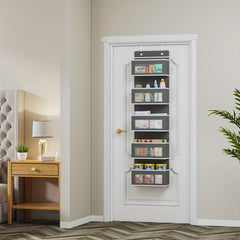 5 Tier Door Hanging Organizer with Clear Window & Steel Hook Hanger