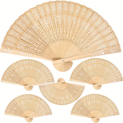 Wooden Folding Fan Sandalwood Handheld Fan Chinese Style Decoration Fan