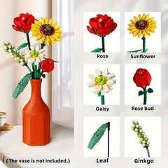 DIY Comfortable Flower Arrangement Set Red Roses Sunflowers Lavender