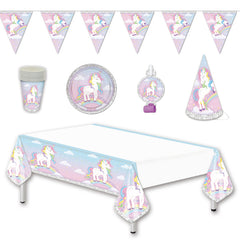 34 Piece Unicorn Tableware Set for Magical Birthday Parties