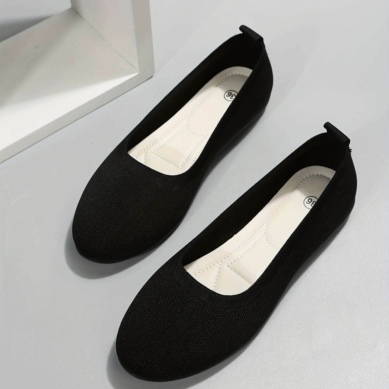 Women's Knitted Almond Toe Slip-On Flats