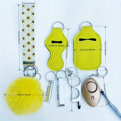 8pcs Women's & Children's Defense Keychain Alarm Whistle Hand Sanitizer Set