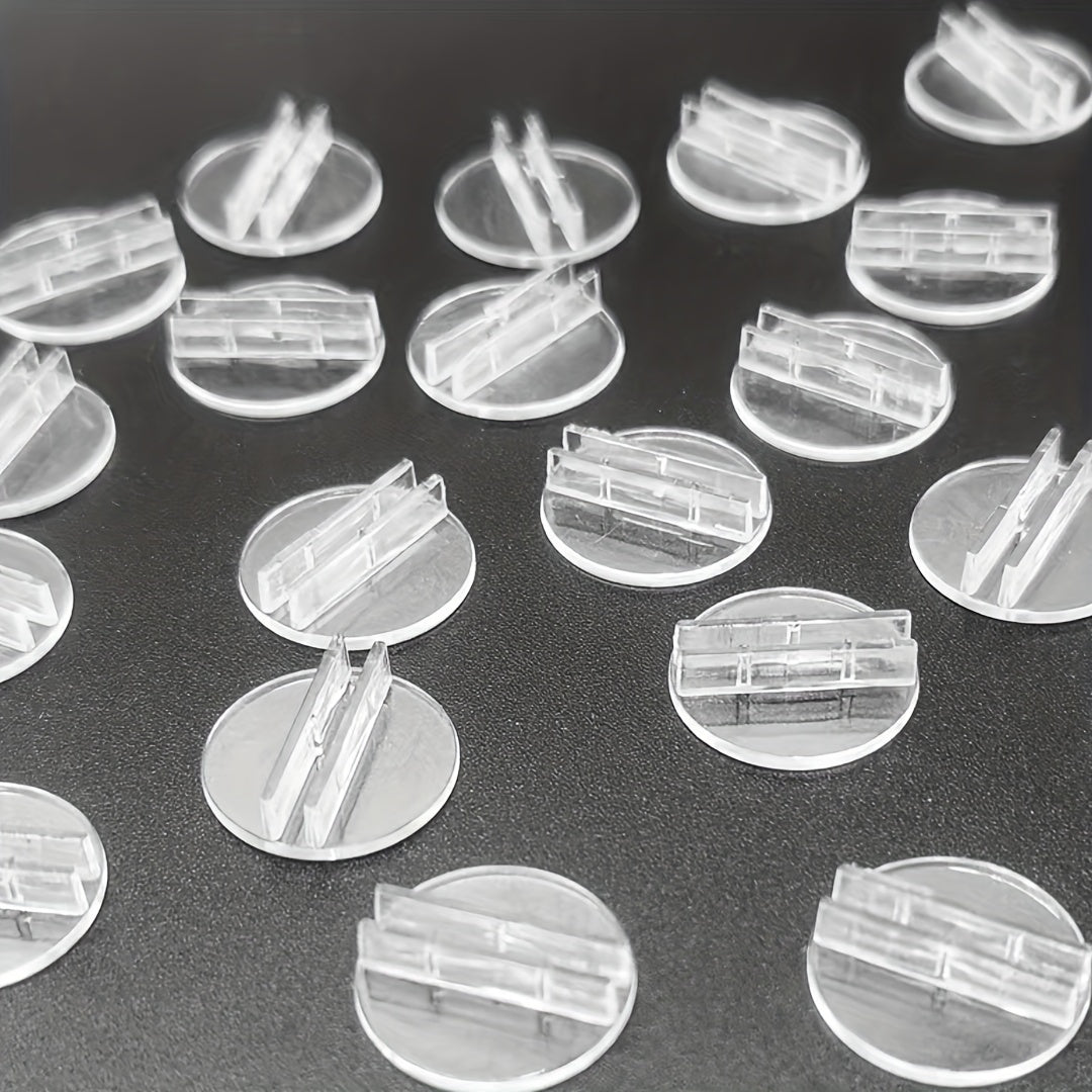 25-50pcs Round Card Holder Game Seat Card Holder Transparent Plastic Base