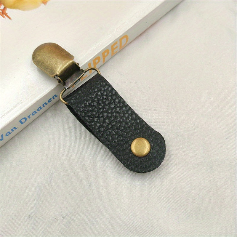 PU Leather Hat Clip For Backpack Luggage Solid Embossed Travel Hat Clip
