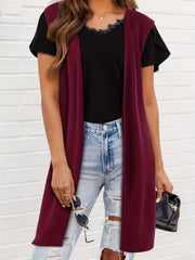 Sleeveless Open Front Cardigan for Women