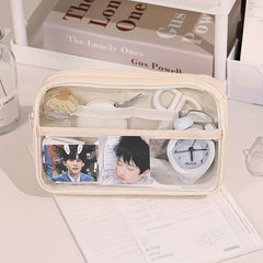 Transparent Pencil Case Stationery Box 2pcs Set