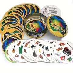 Parent-Child Puzzle Board Game with 55 Cards in Iron Box