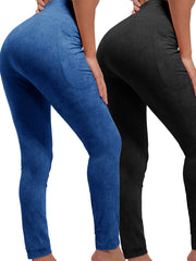 2pcs Butt Lifting Yoga Leggings With Pocket High Stretch Running Sports Tight