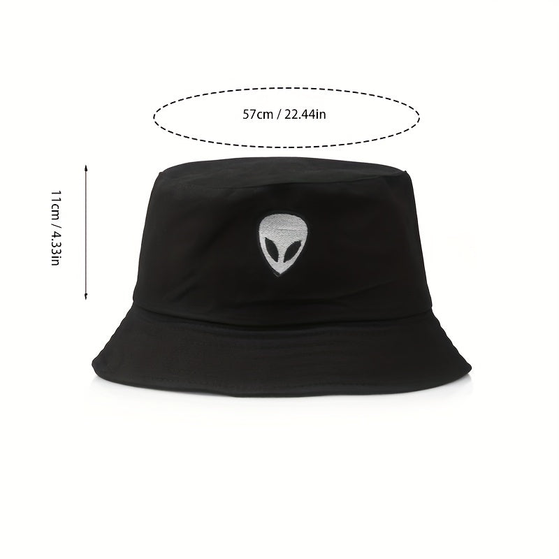 Alien Embroidered Bucket Hat Couple Basin Hat Lightweight Sunshade Cap