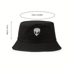 Alien Embroidered Bucket Hat Couple Basin Hat Lightweight Sunshade Cap