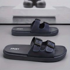 Men's Buckle Slides Non-Slip Slippers Open Toe Shoes