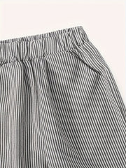 Girl's Casual 2pcs Pullover & Stripe Pants Set Spring Fall Outfits