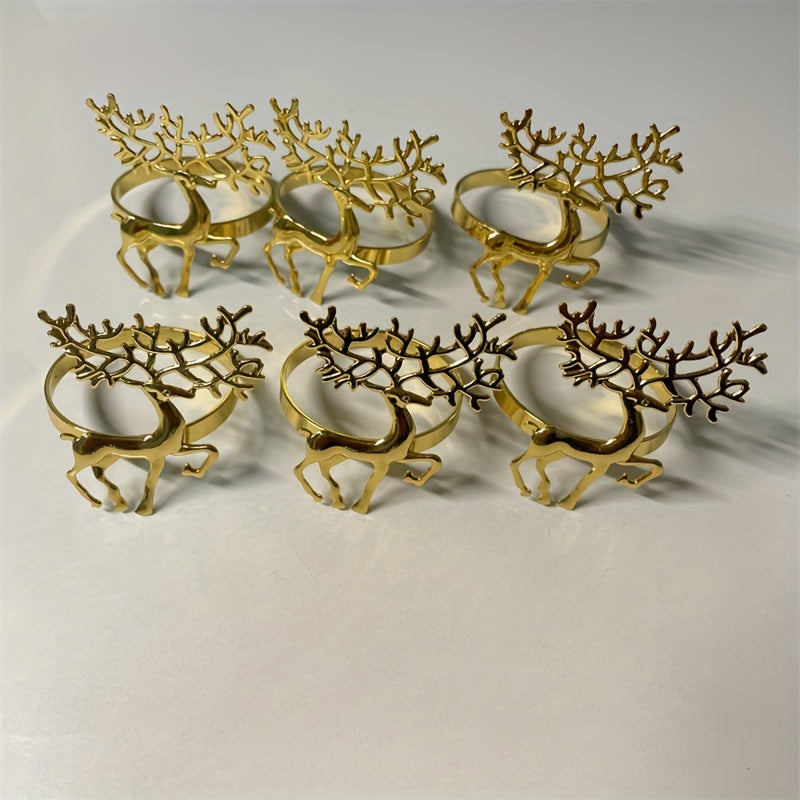 6pcs Christmas Napkin Ring Buckle Holiday Accessory Room Decor