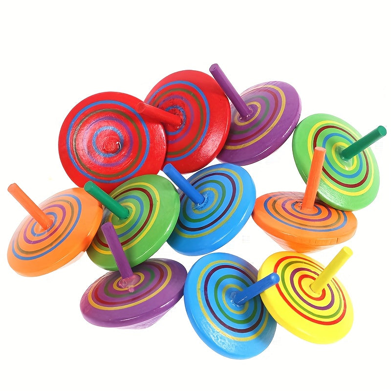 Colorful Wooden Hand Spinning Toy