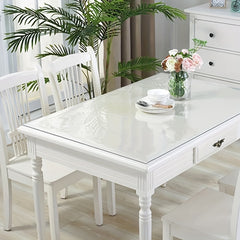 Polyester Square Tablecloth Desk Mat Clear PVC Table Cover