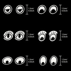 2000 Pcs Eye Stickers Labels Self Adhesive DIY Arts Crafts Toys Home Decoration