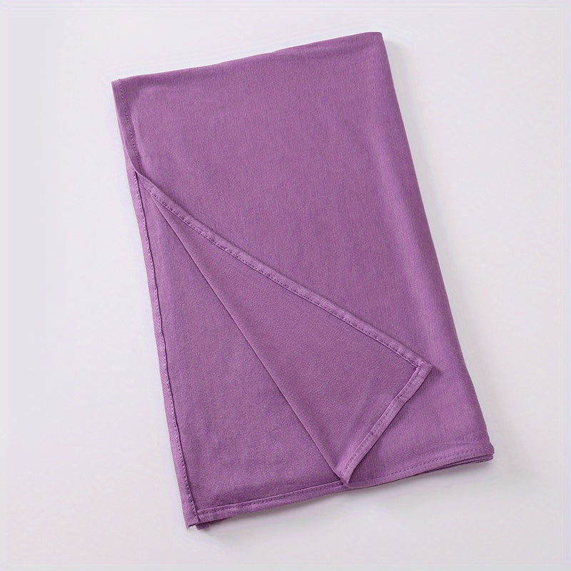 Long Hijab Solid Scarf Elastic Turban Large Shawl Bandana for Women