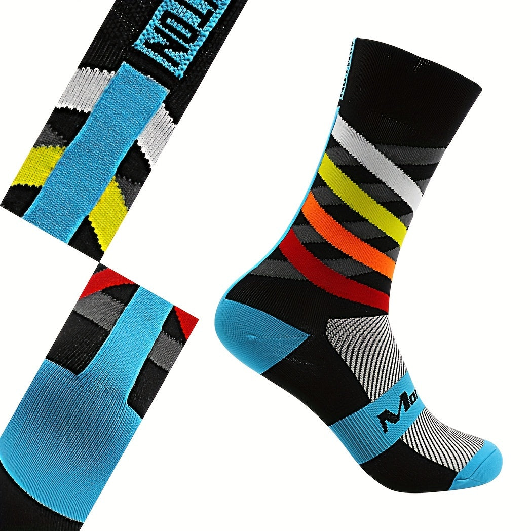 Men's Mid Calf Sport Socks - Sweat Absorbing Nylon Blend - Comfy & Breathable