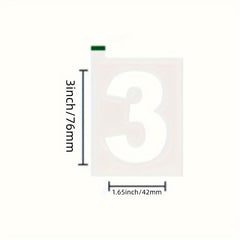3pcs Reflective Mailbox Number Set Modern Vinyl Waterproof Sticker