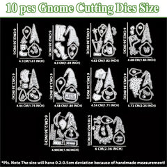 10pcs Christmas Gnome Metal Cutting Dies for Card Making DIY Scrapbooking Decor