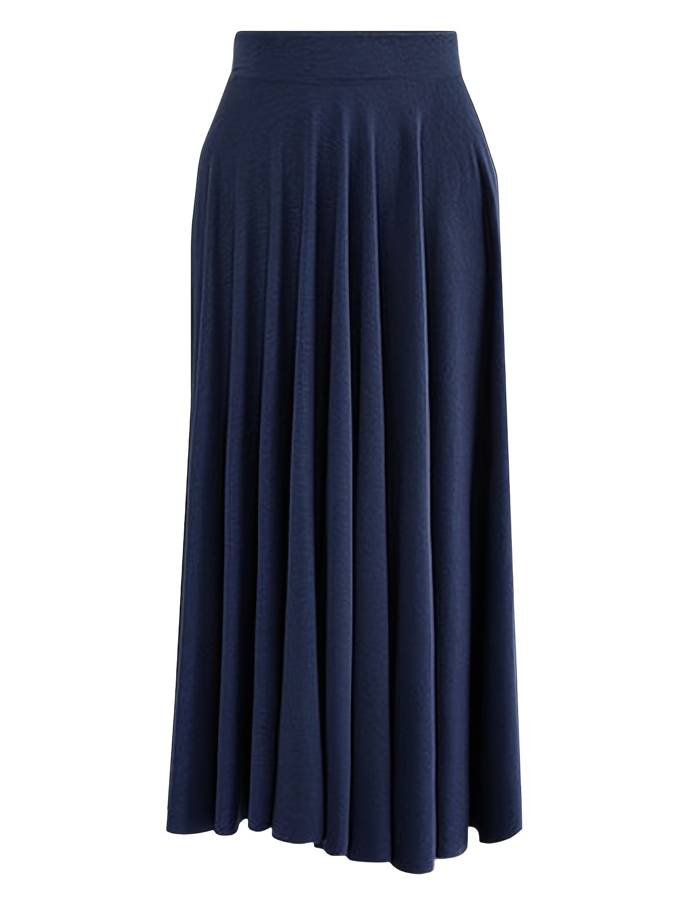 High Waist Pleated Skirt Casual Solid Women's Clothing