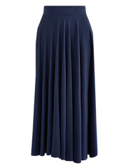 High Waist Pleated Skirt Casual Solid Women's Clothing