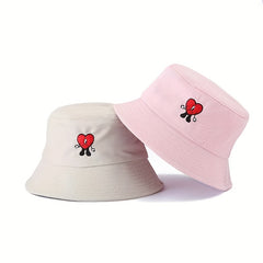 Bad Rabbit Embroidery Bucket Hat Sunscreen Fisherman Cap