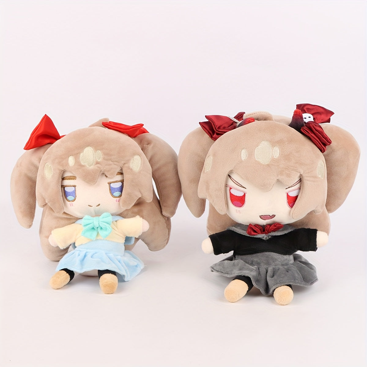 Neuro Sama Plush Toy Anime Girl Stuffed Animal with Red Bow & Dress Soft Plushie