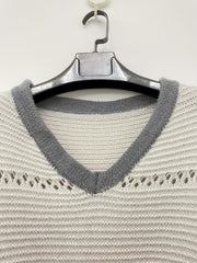 Colorblock V Neck Sweater Long Sleeve