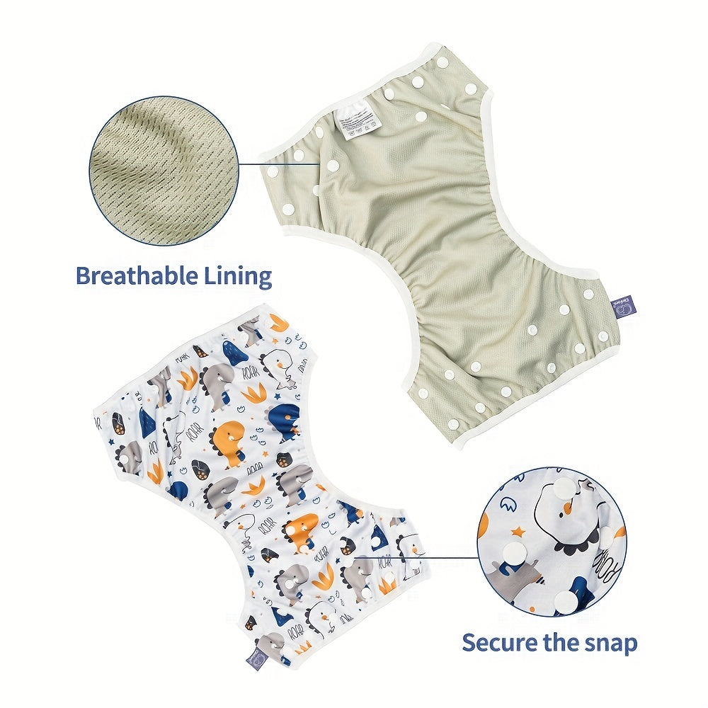 2pcs Rainbow Flower Set Swim Diaper Waterproof Adjustable Baby Swimming Diaper