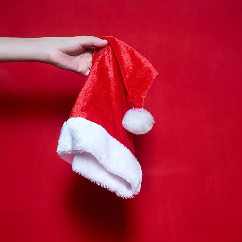 Christmas Red Velvet Plush Edge Adult Hat